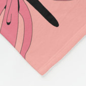 Pink Ribbon Butterflies フリースブランケット (角)