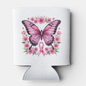 Pink Ribbon Butterfly Breast Cancer Awareness  缶クーラー (裏面)