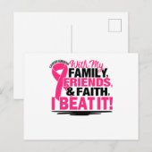 Pink Ribbon Cancer Survivor Friends Family And Fai 案内ポストカード (正面/裏面)