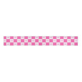 Pink Ribbon Checkerboard – Breast Cancer Awareness グログランリボン (正面)