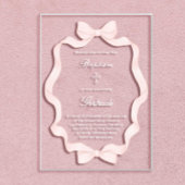  pink ribbon frame Baptism  アクリル招待状