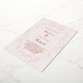  pink ribbon frame Baptism Invitation 箔招待状 (回転した状態)