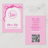 Pink Ribbon Gate Wedding Organizer Business Card 名刺 (正面/裏面)