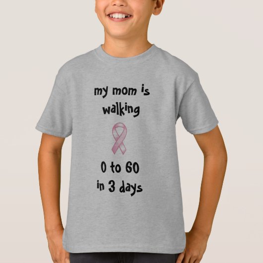 pink_ribbon_medium-734075、60 iへの私のmomWALKS0… Tシャツ (正面)