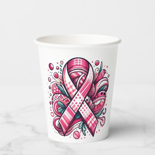 Pink Ribbon Paper cup 紙コップ (裏面)