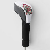 Pink Ribbon Sloth Support Vintage Awareness Art ゴルフヘッドカバー (アングル)