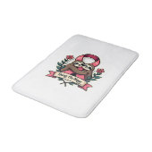 Pink Ribbon Sloth Support Vintage Awareness Art バスマット (アングル)