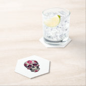 Pink Ribbon Sugar Skull Calavera Breast Cancer Awa ペーパーコースター (インサイチュ)