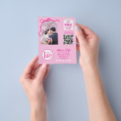 Pink Ribbon Wedding Organizer Business Flyer チラシ (手)
