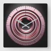 pink rings スクエア壁時計 (正面)