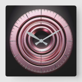 pink rings スクエア壁時計
