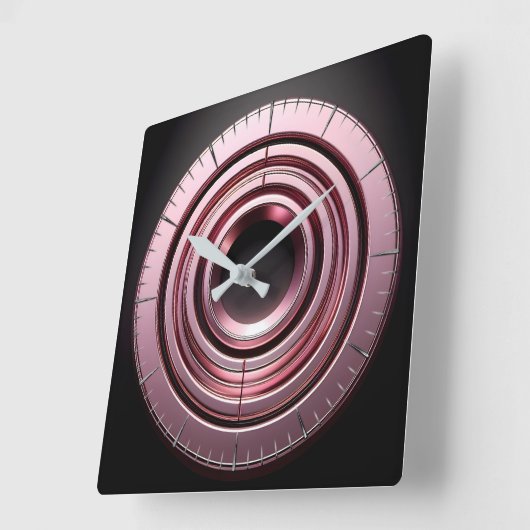 pink rings スクエア壁時計 (傾斜)
