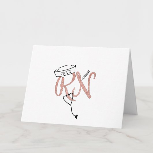 Pink RNナース感謝してい写真+メッセージ サンキューカード