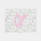 Pink Rocking Horse フリースブランケット (正面(横))