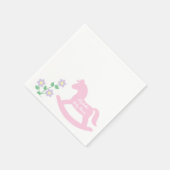 Pink Rocking Horse Girl Baby Shower スタンダードカクテルナプキン (角)