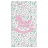 Pink Rocking Horse Girl Baby Shower スモールペーパーバッグ (正面)