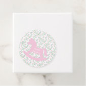 Pink Rocking Horse Girl Baby Shower フェイバータグ (インサイチュ)