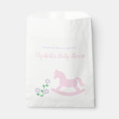 Pink Rocking Horse Girl Baby Shower フェイバーバッグ (正面)