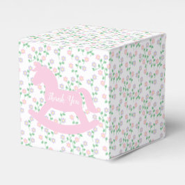 Pink Rocking Horse Girl Baby Shower フェイバーボックス