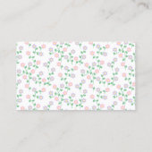 Pink Rocking Horse Girl Baby Shower Diaper Raffle エンクロージャーカード (裏面)