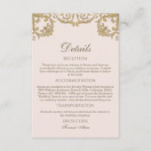 Pink Rococo Vintage Christian Wedding Details エンクロージャーカード (正面)