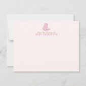 Pink Rodeo Boots Nursery Note Card 招待状 (正面)