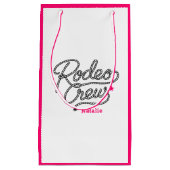 Pink Rodeo Crew Cowgirl Bachelorette スモールペーパーバッグ (正面)