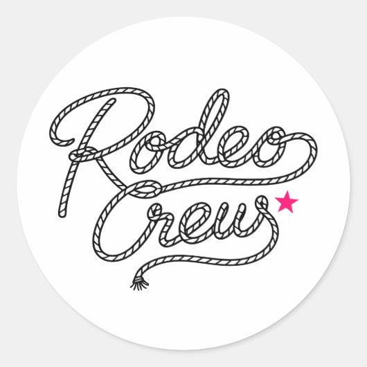 Pink Rodeo Crew Western Bachelorette Party ラウンドシール (正面)