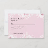 Pink Romantic Roses Elegant Pink RSVP Card (正面)