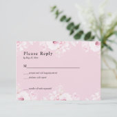 Pink Romantic Roses Elegant Pink RSVP Card (スタンド正面)