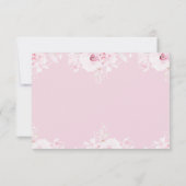 Pink Romantic Roses Elegant Pink RSVP Card (裏面)
