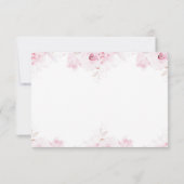 Pink Romantic Roses Elegant White RSVP Card (裏面)