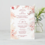 Pink Romantic Sakura & Japanese White Dragon 招待状 (スタンド正面)