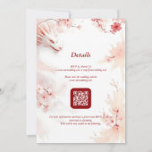 Pink Romantic Sakura & Japanese White Dragon 招待状 (裏面)