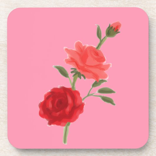 Pink rose コースター (正面)