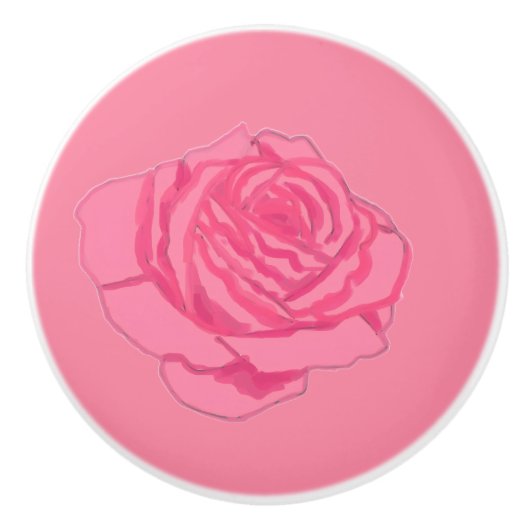 Pink rose セラミックノブ (正面)