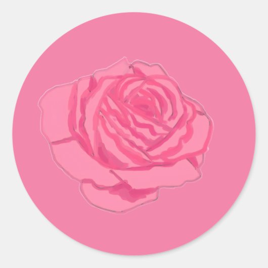 Pink rose ラウンドシール (正面)