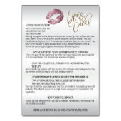 Pink Rose &金ゴールドLipの使用方法 テーブルナンバー (裏面)