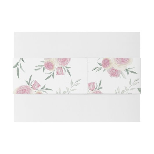 Pink Rose and Greenery Pattern 招待状ベリーバンド (裏面例)