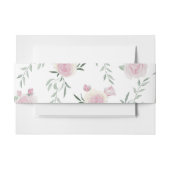 Pink Rose and Greenery Pattern 招待状ベリーバンド (正面例)