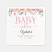 Pink Rose Baby Shower – Baby in Bloom スタンダードカクテルナプキン (正面)
