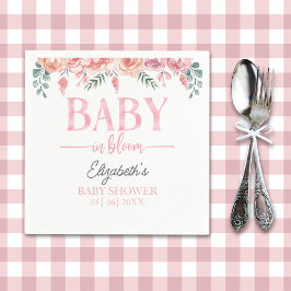 Pink Rose Baby Shower – Baby in Bloom スタンダードカクテルナプキン