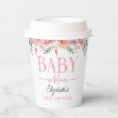 Pink Rose Baby Shower – Baby in Bloom 紙コップ (正面)