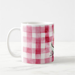  Pink Rose Candle Plaid  コーヒーマグカップ