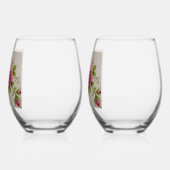 Pink Rose Elegance  ステムなしワイングラス (左)