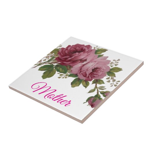 Pink Rose elegance Ceramic Tile タイル (側面)