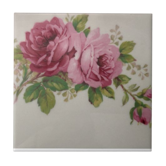 Pink Rose elegance Ceramic Tile タイル (正面)