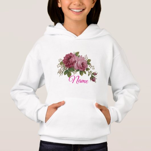 Pink Rose Elegance Hoodie (正面)