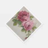 Pink Rose Elegance Paper Napkin スタンダードランチョンナプキン (角)