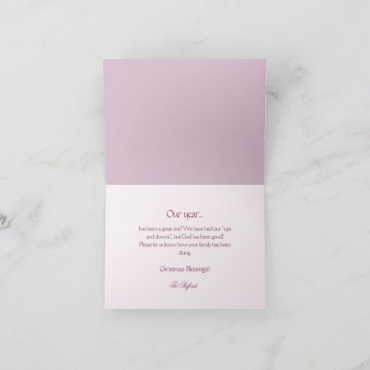 Pink Rose Enchanted Forest Holiday Letter Card カード (内部)